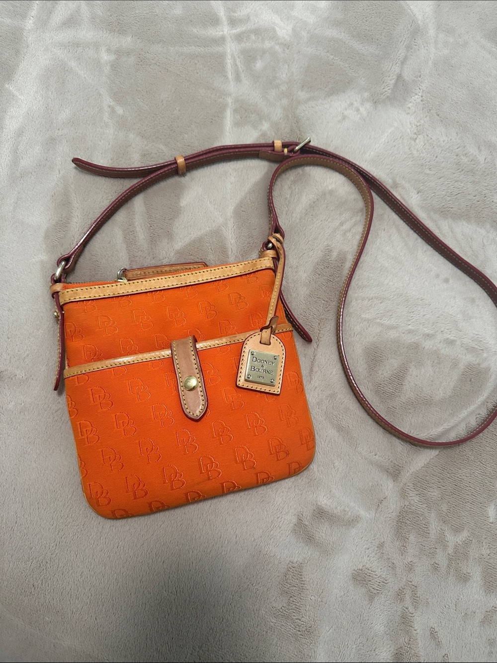 Dooney & Bourke Bright Orange Embossed Crossbody